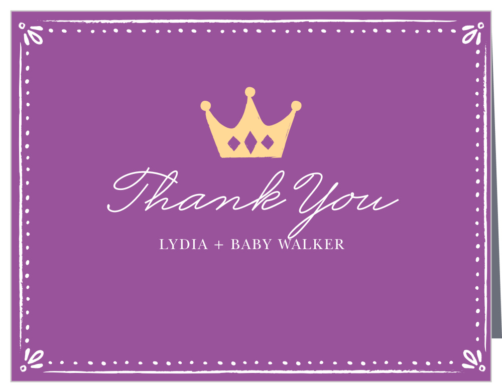 Sweet Princess Baby Shower Thank You Cards