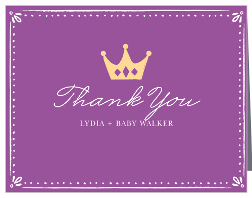 Sweet Princess Baby Shower Thank You Cards