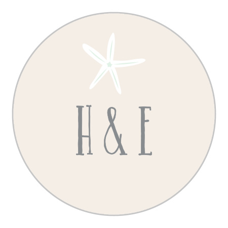 Starfish Beach Wedding Stickers