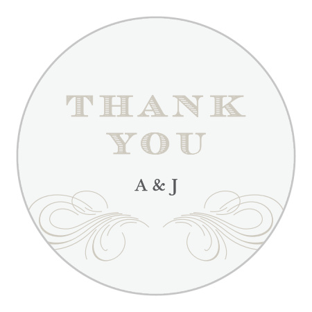 Streamlined Scroll Wedding Stickers
