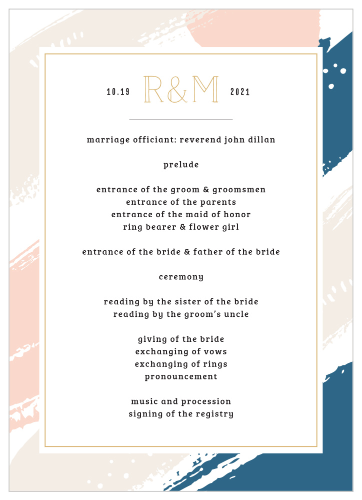Perennial Painterly Wedding Programs