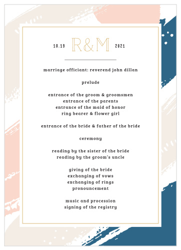 Perennial Painterly Wedding Programs