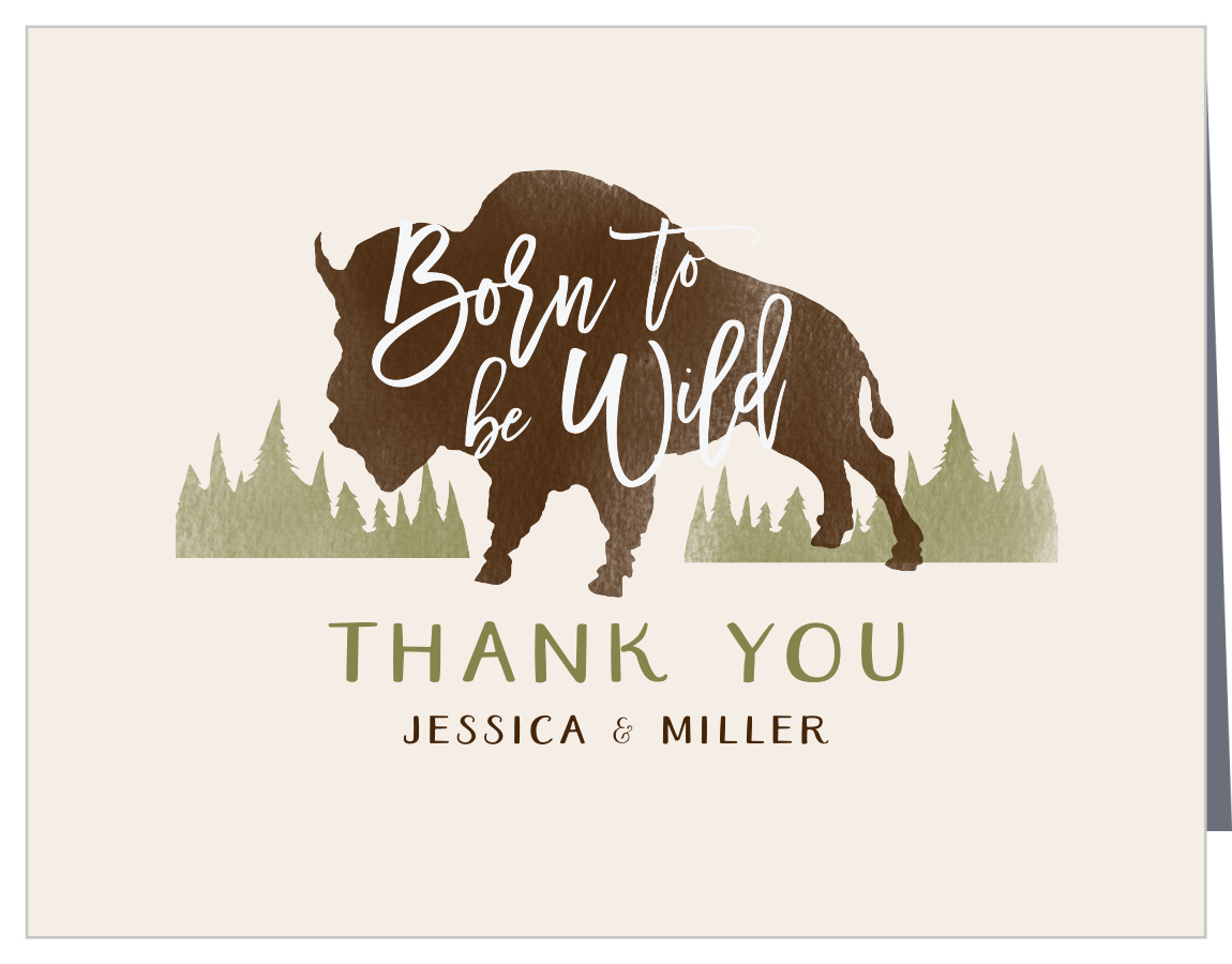 Born to Be Wild Baby Shower Thank You Cards