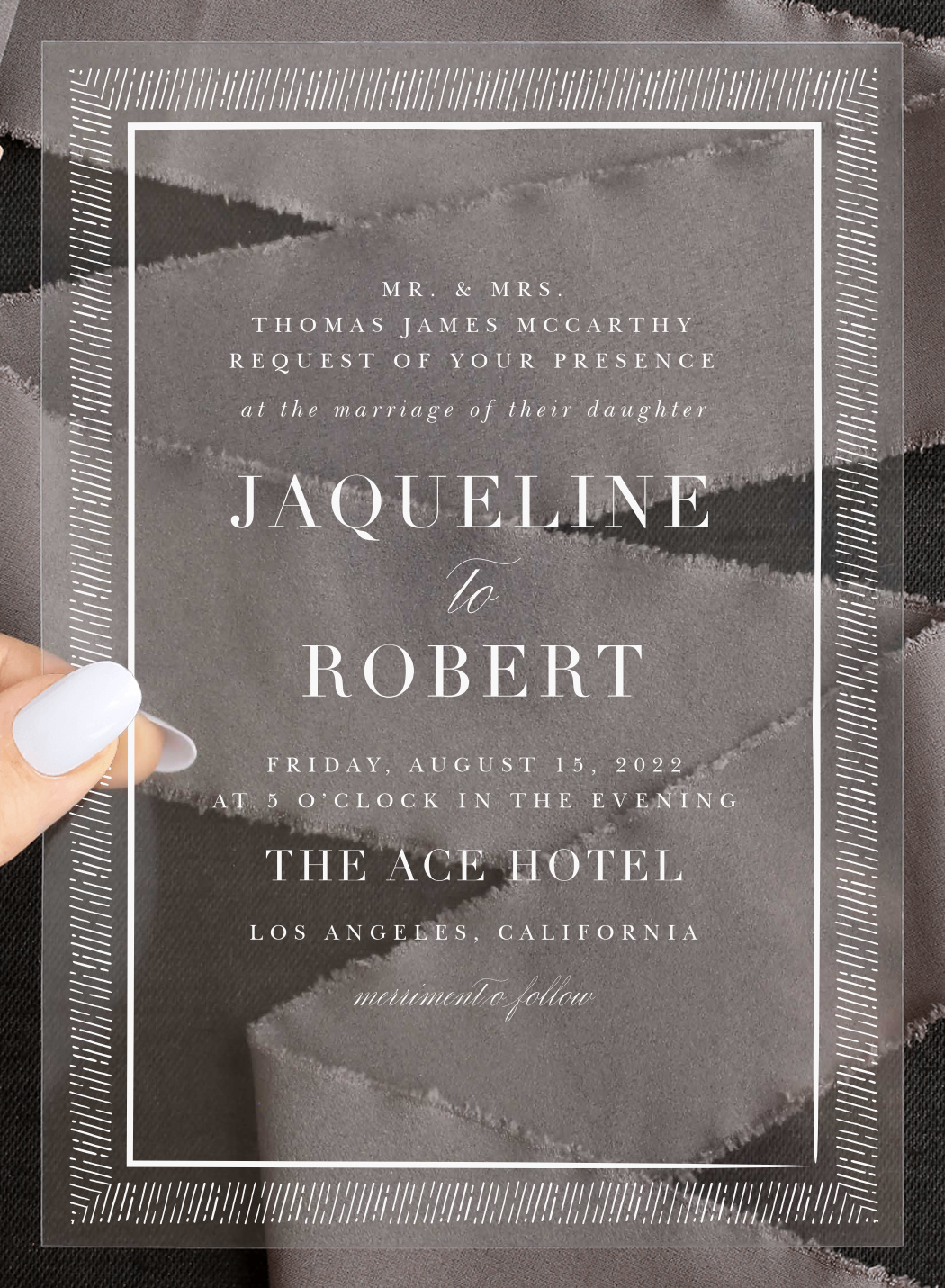 Handdrawn Frame Clear Wedding Invitations