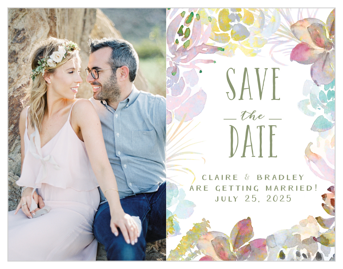 Succulent Wreath Save the Date Magnets