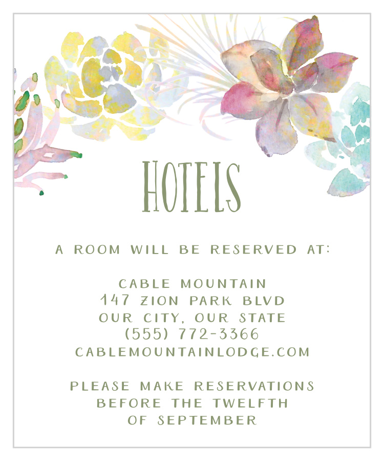 Succulent Wreath Accommodation Cards