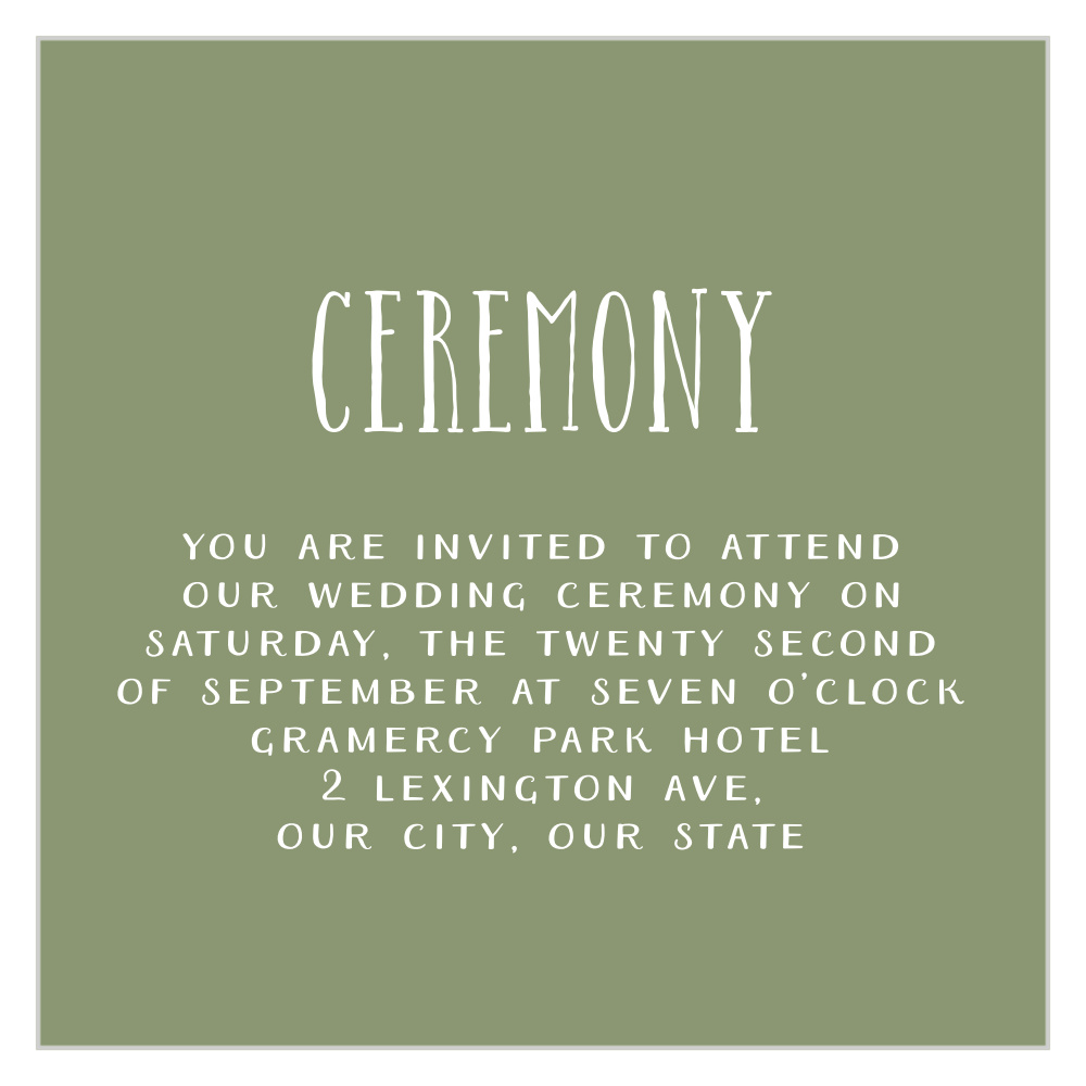 Succulent Wreath Ceremony Cards