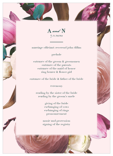 Southern Romance Wedding Programs