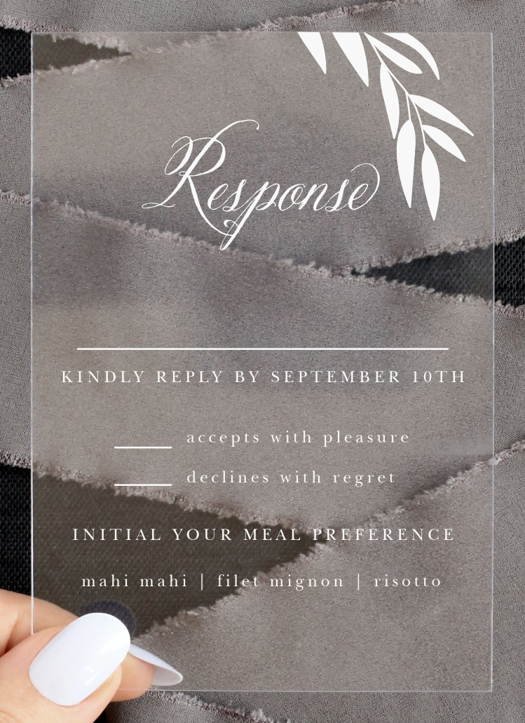 Greenery Leaves Clear Response Cards