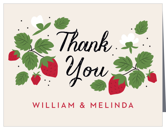 Strawberry Patch Baby Shower Thank You Cards