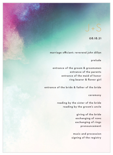 Love Hues Wedding Programs