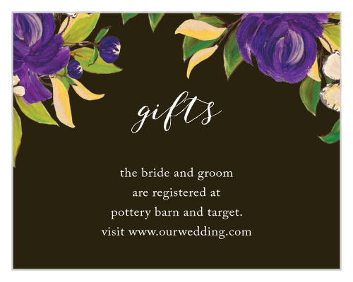 Purple Blooms Registry Cards