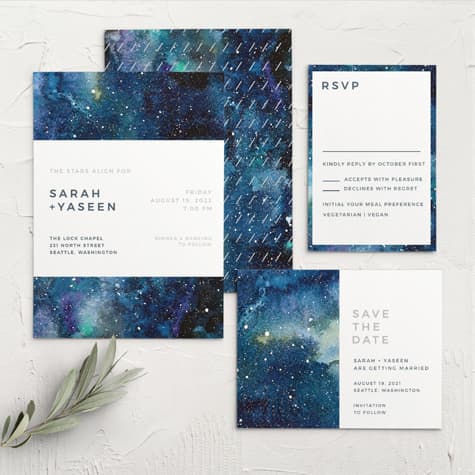 Starry Galaxy Wedding Invitations