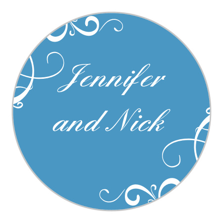 Simple Swirls Wedding Stickers