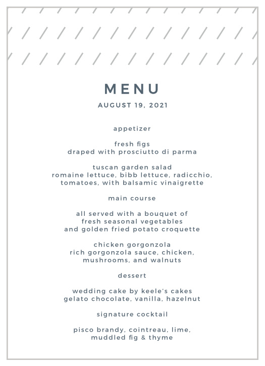 Our Starry Galaxy Wedding Menus feature a spacey and modern design.