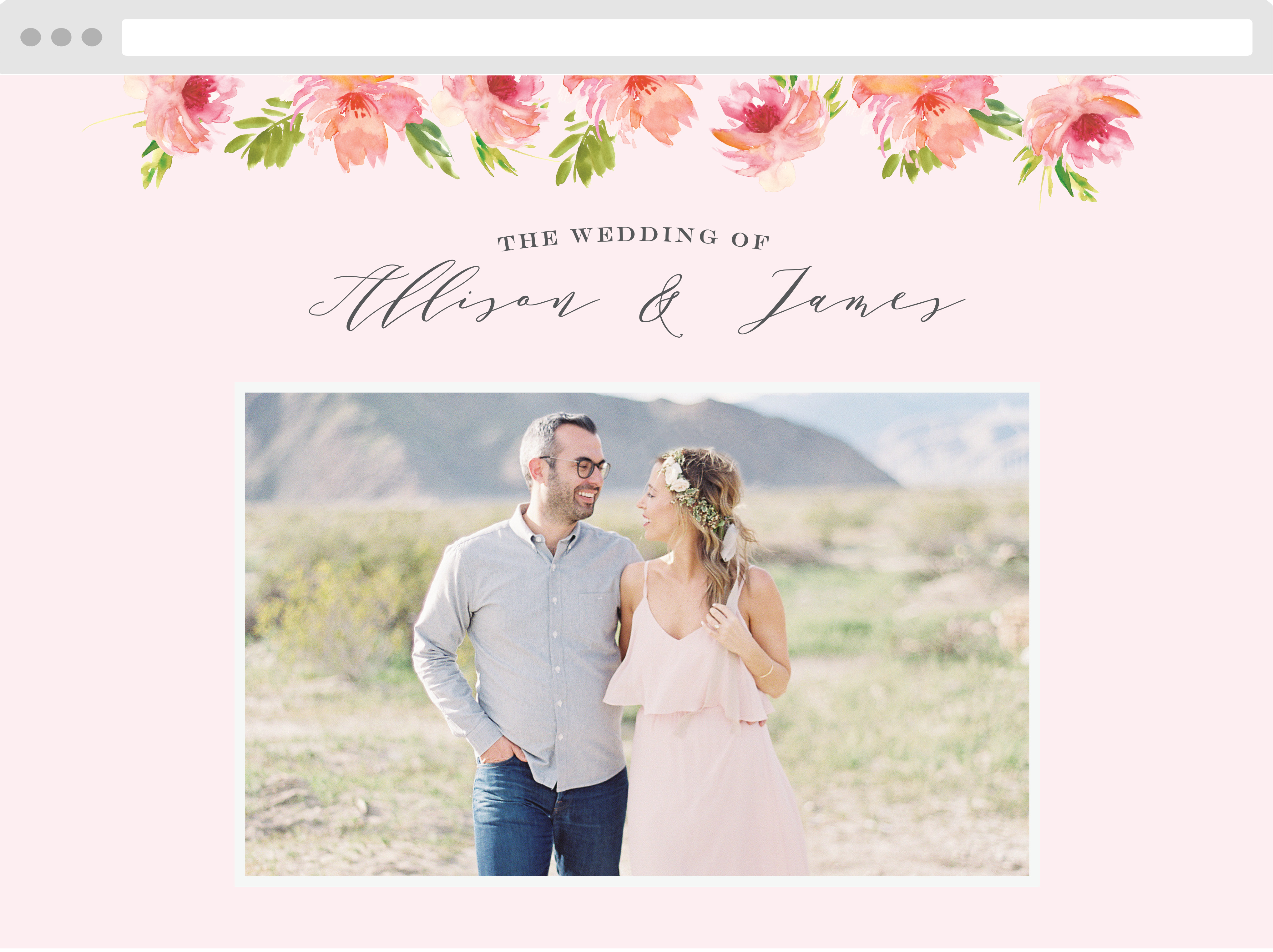 Botanical Gardens Wedding Website