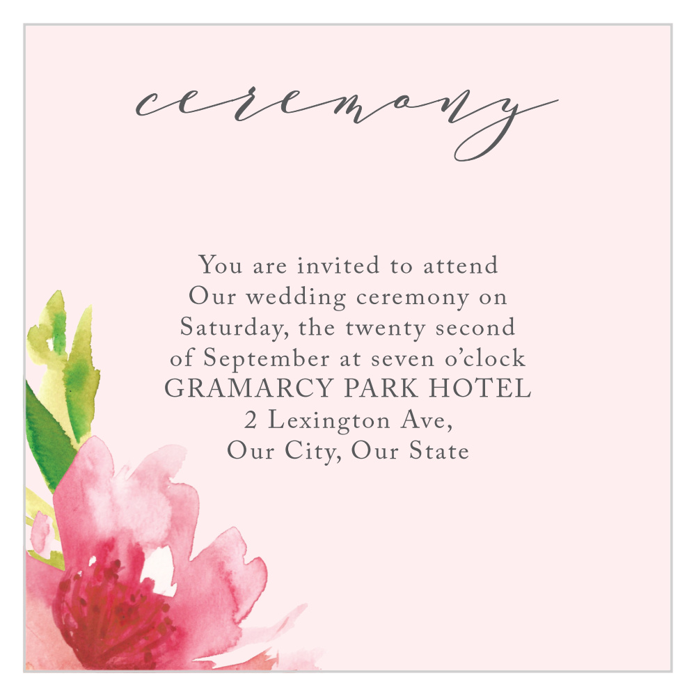 Botanical Gardens Ceremony Cards