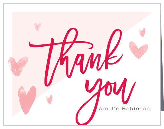 Falling Hearts Baby Shower Thank You Cards