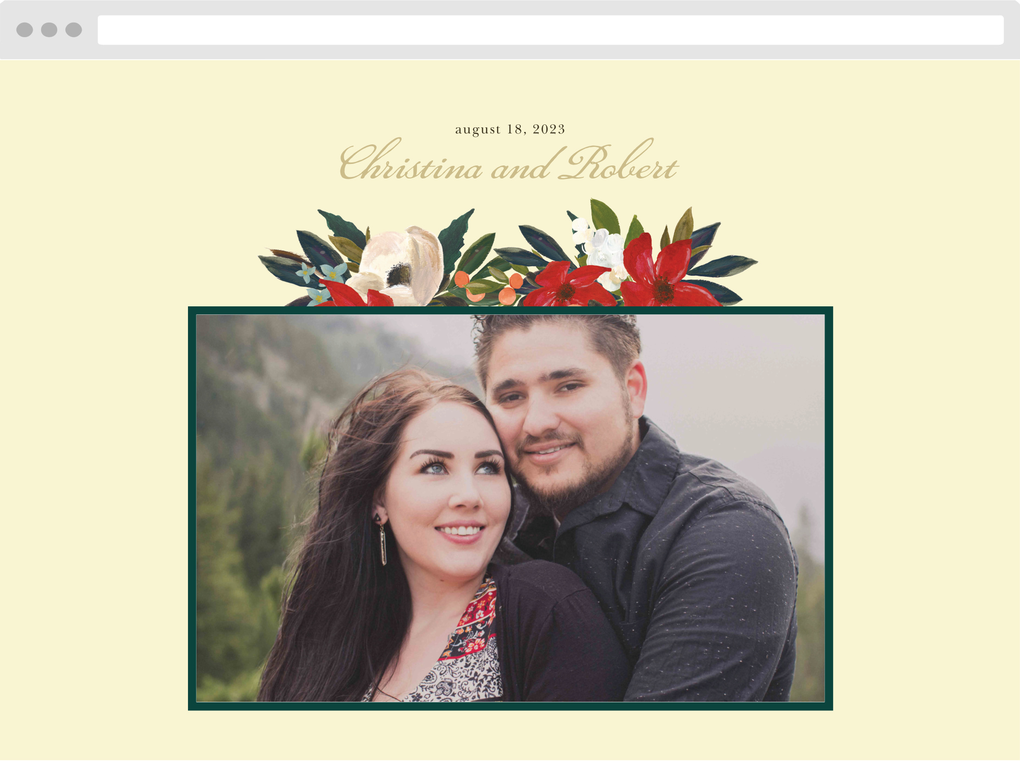 Amaryllis Bouquet Wedding Website