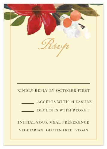 Amaryllis Bouquet Response Cards