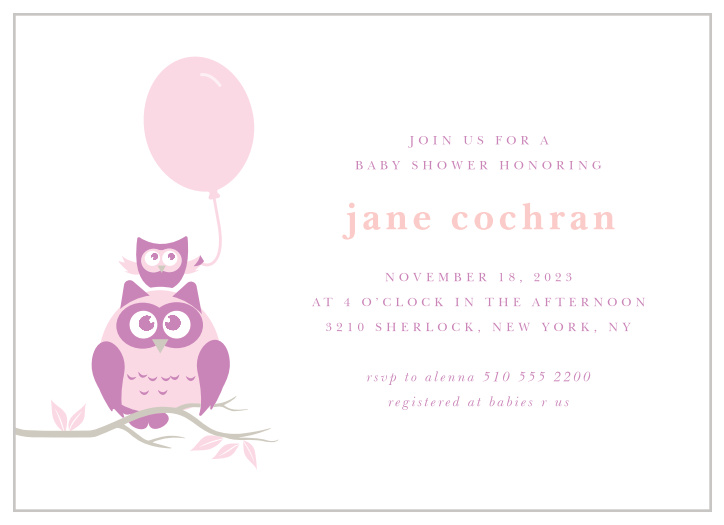 Invite your friends and family to come and "hang around" for an awesome baby shower! Customize the fonts and colors to match your showers theme. 