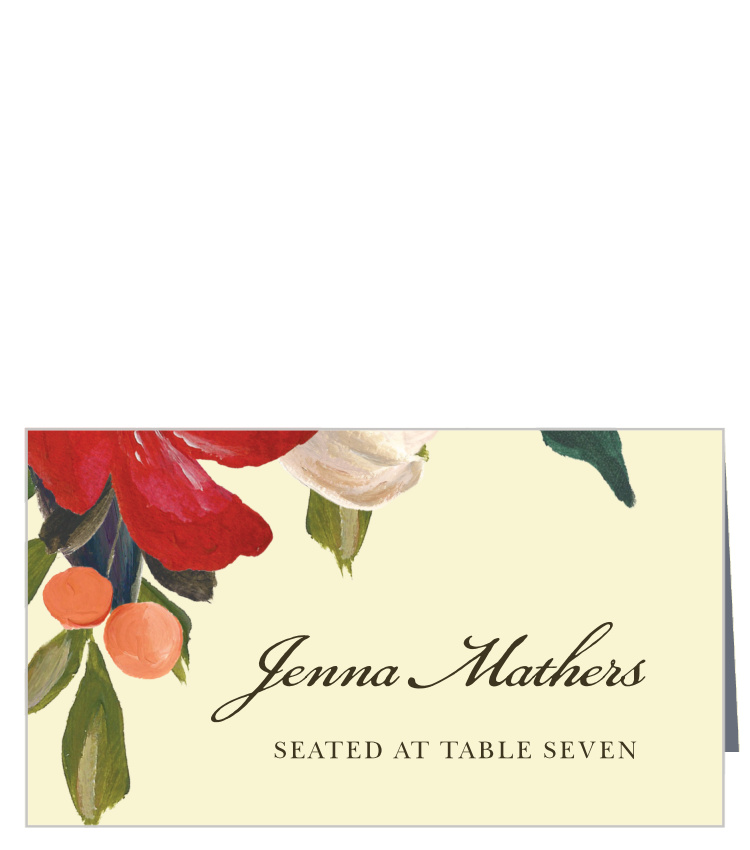 Amaryllis Bouquet Place Cards
