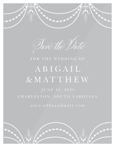 Our Elegant Chandelier Clear Save-the-Date Cards are a gorgeous display of sophistication and formality.