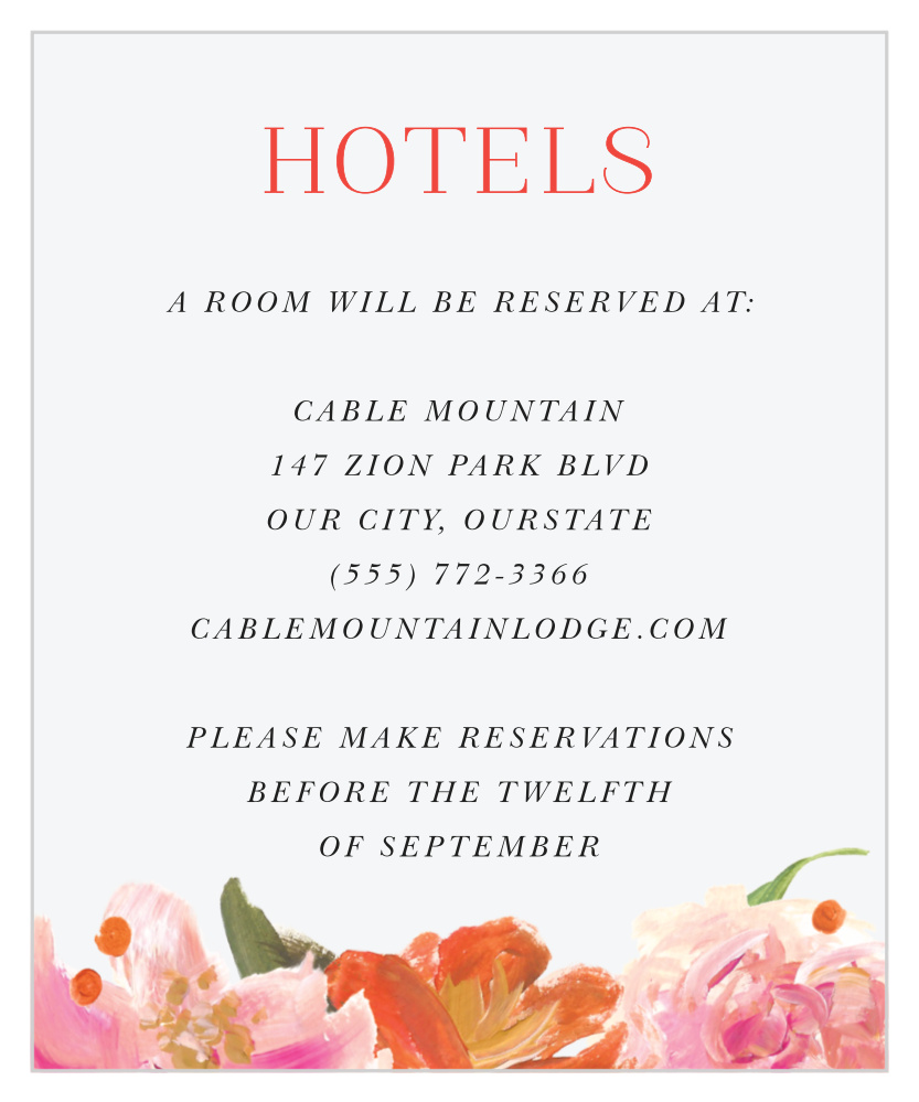Colorful Oil Paint Accommodation Cards