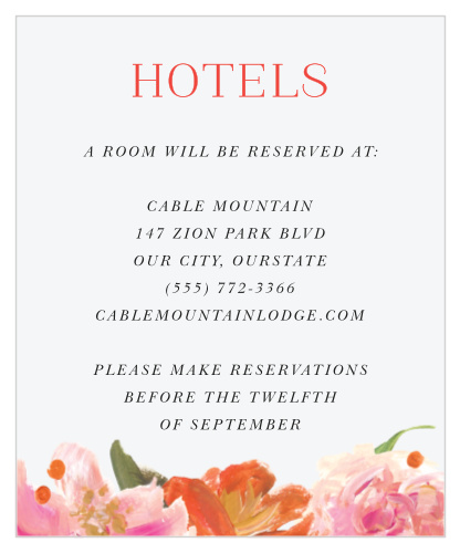 Colorful Oil Paint Accommodation Cards