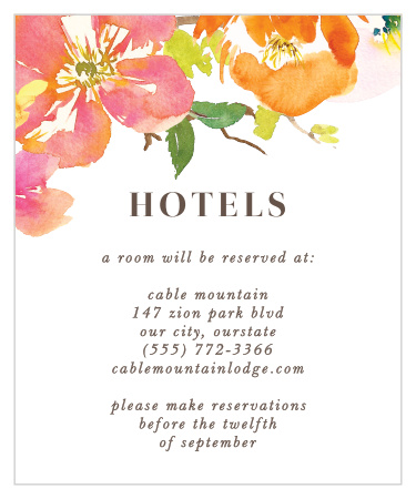 Colorful Garden Accommodation Cards