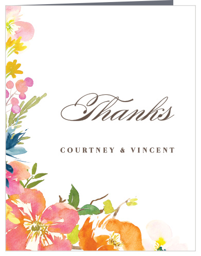 Colorful Garden Wedding Thank You Cards