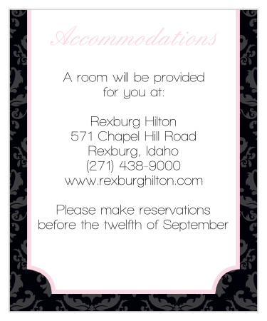 Pink Chic Accommodation Cards