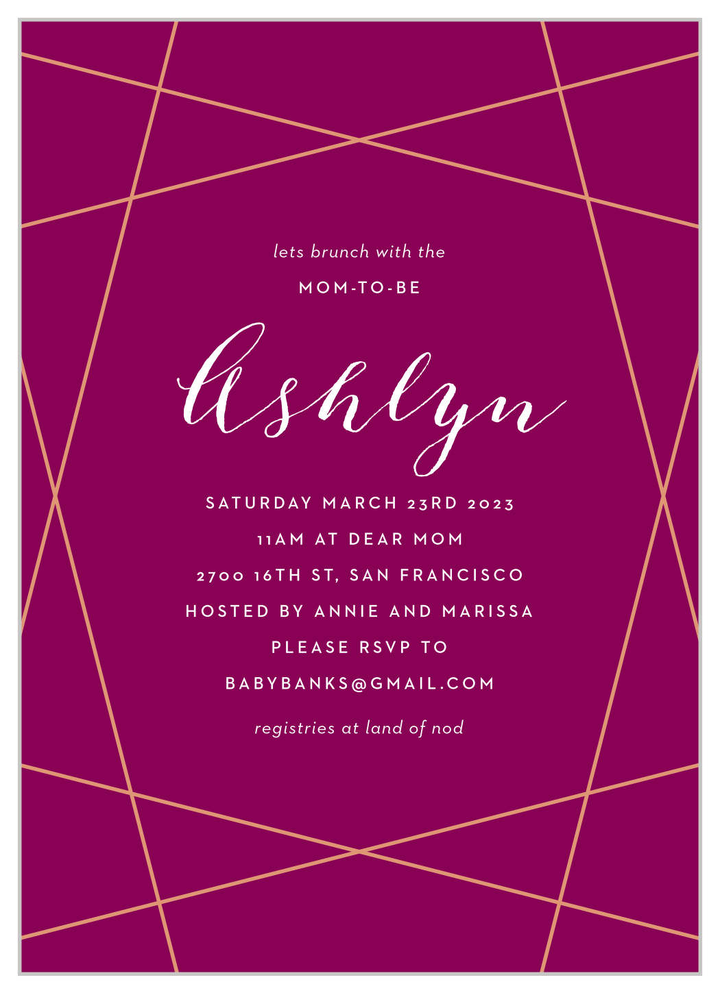 Geometric Gems Baby Shower Invitations
