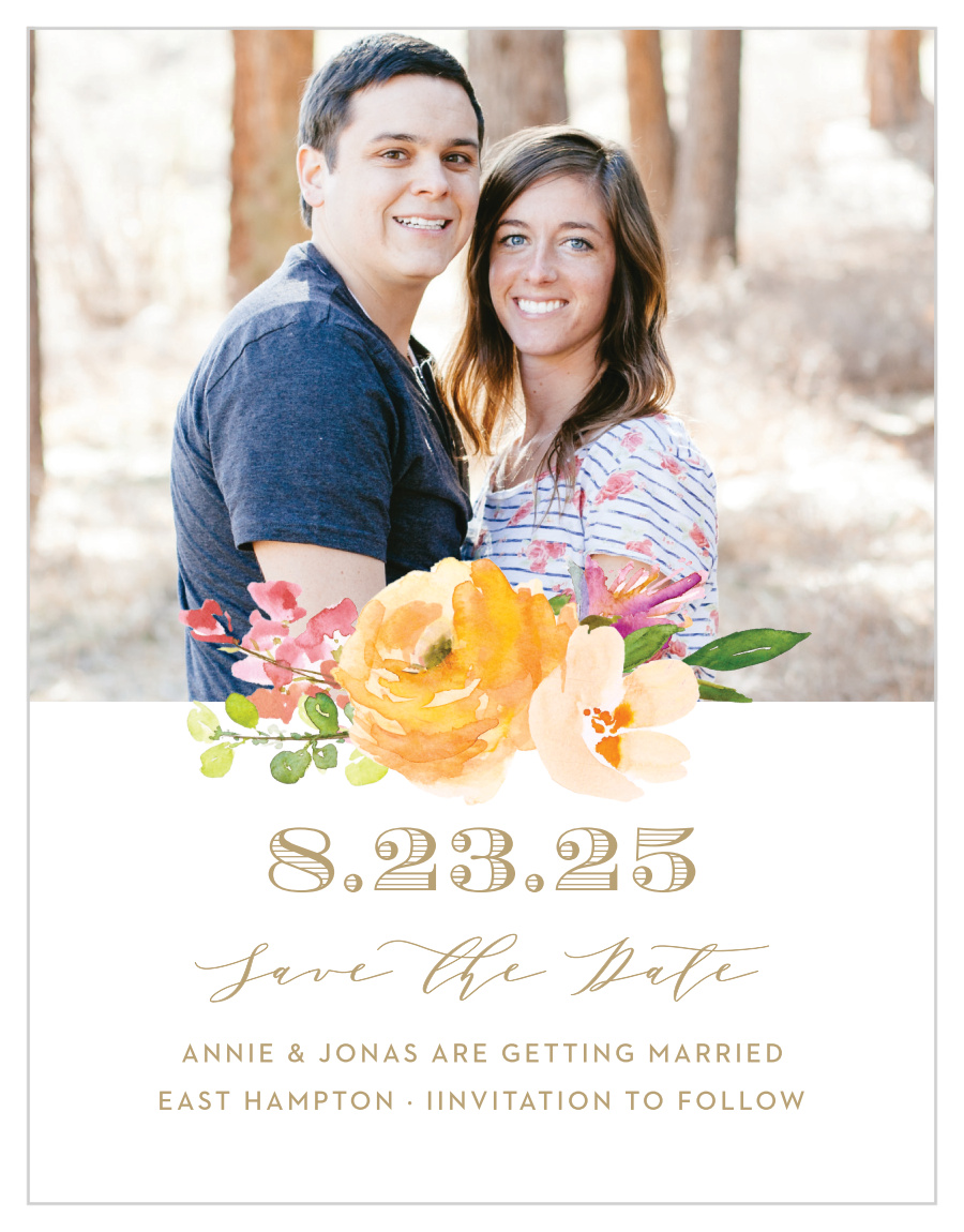 Peachy Flowers Save the Date Magnets