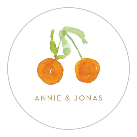 Peachy Flowers Wedding Stickers