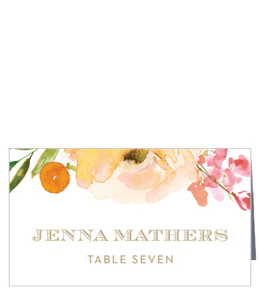 Our Peachy Flowers Place Cards bring a summer warmth complimented with a vintage style. 