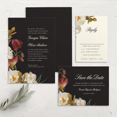 Romantic Flowers Wedding Invitations