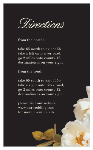 Romantic Flowers Direction Cards