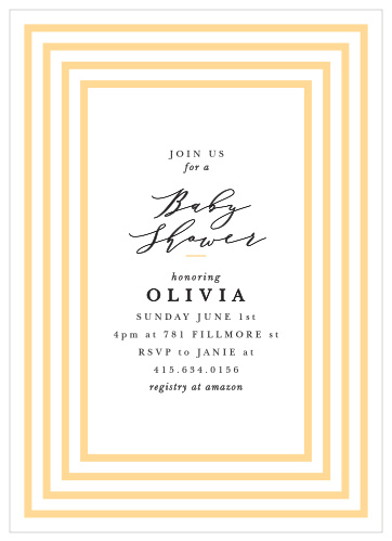 Our Lovely Lines Baby Shower Invitations are bold and glamorous. 