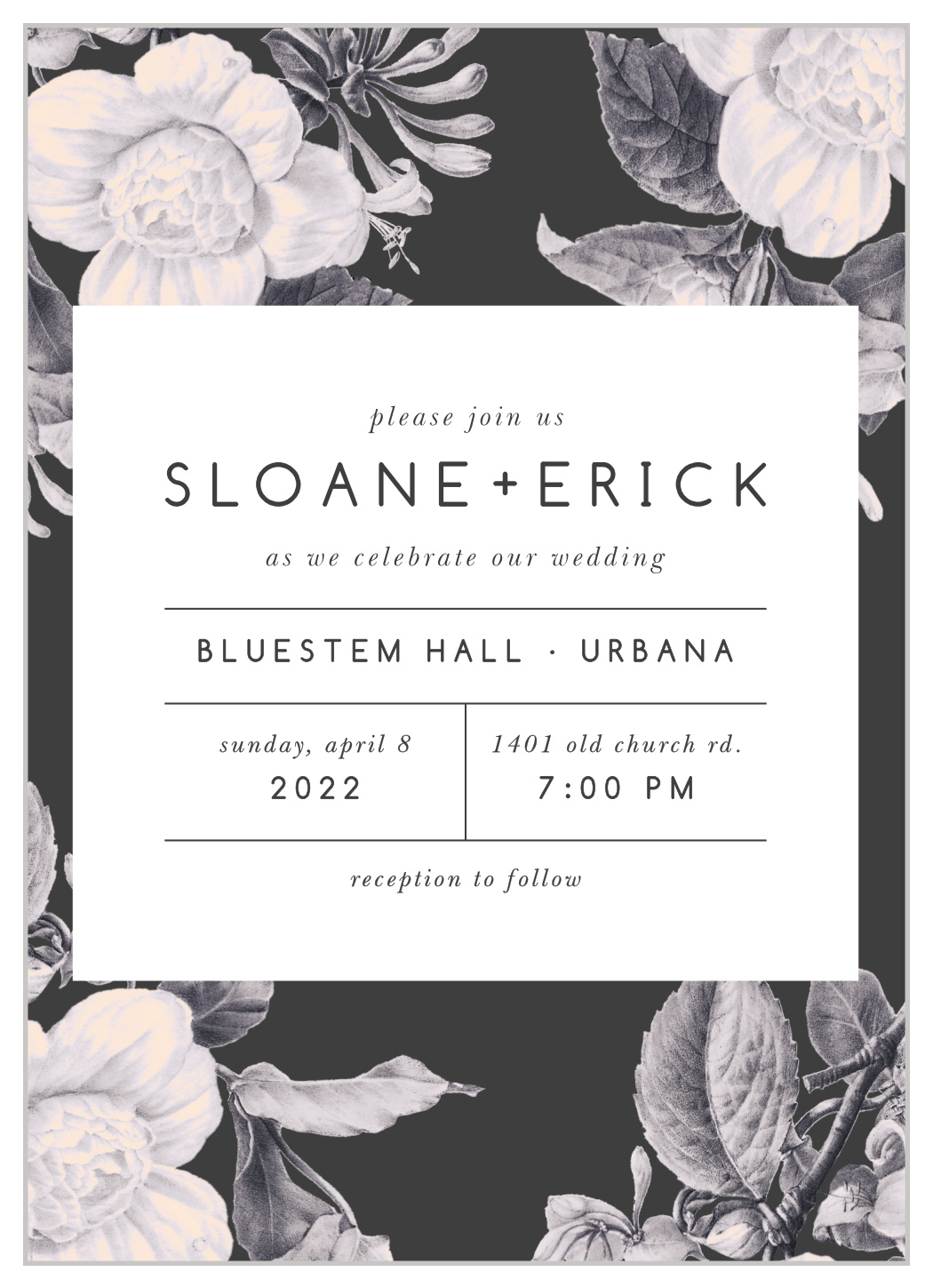 Stormy Florals Wedding Invitations
