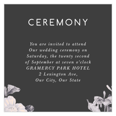 Stormy Florals Ceremony Cards