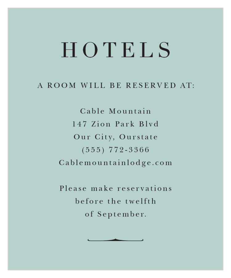 Vintage Elegance Accommodation Cards
