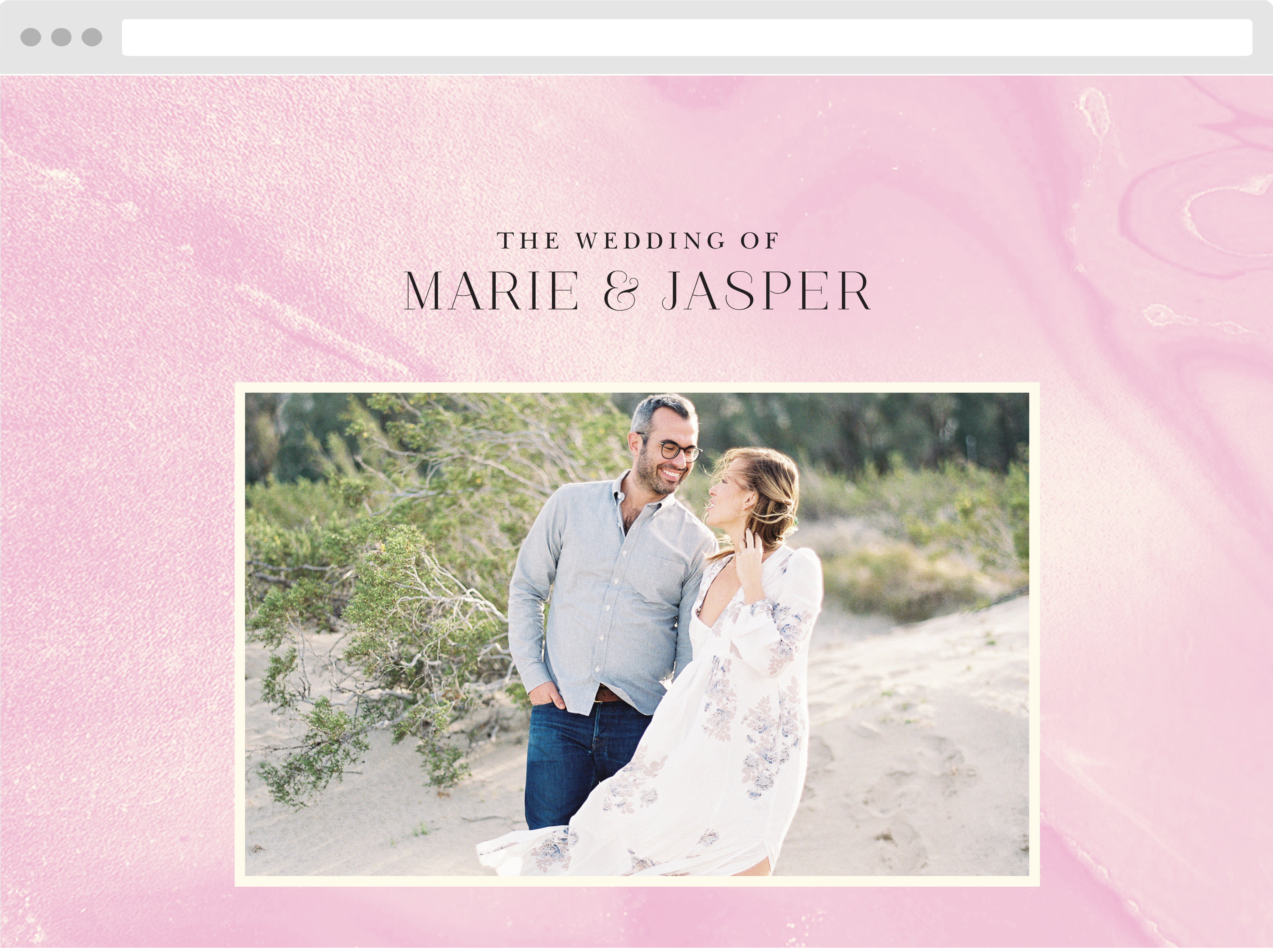 Blushing Gold Wedding Website