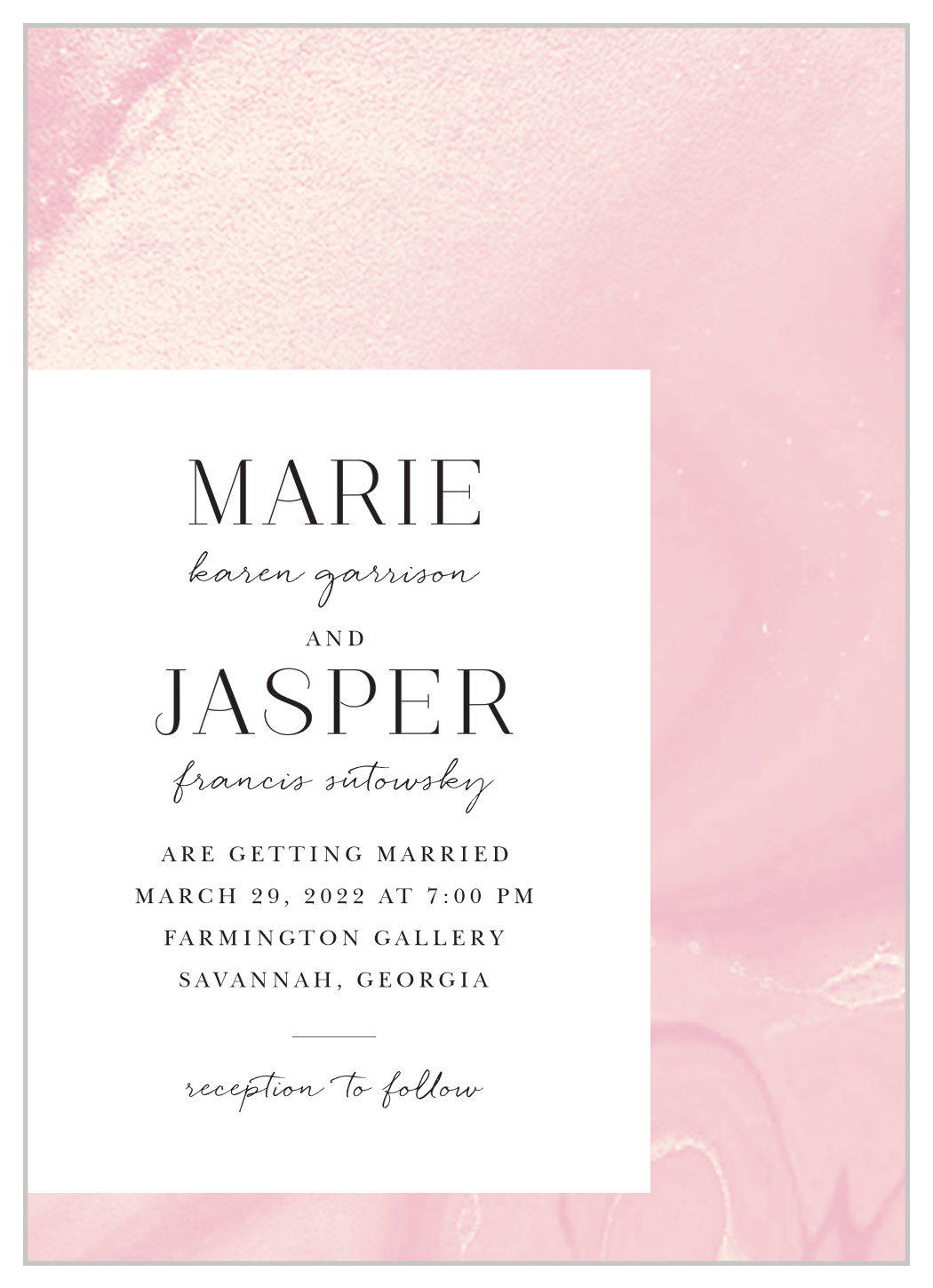 Blushing Gold Wedding Invitations