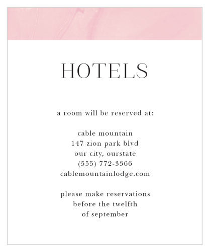 Blushing Gold Accommodation Cards