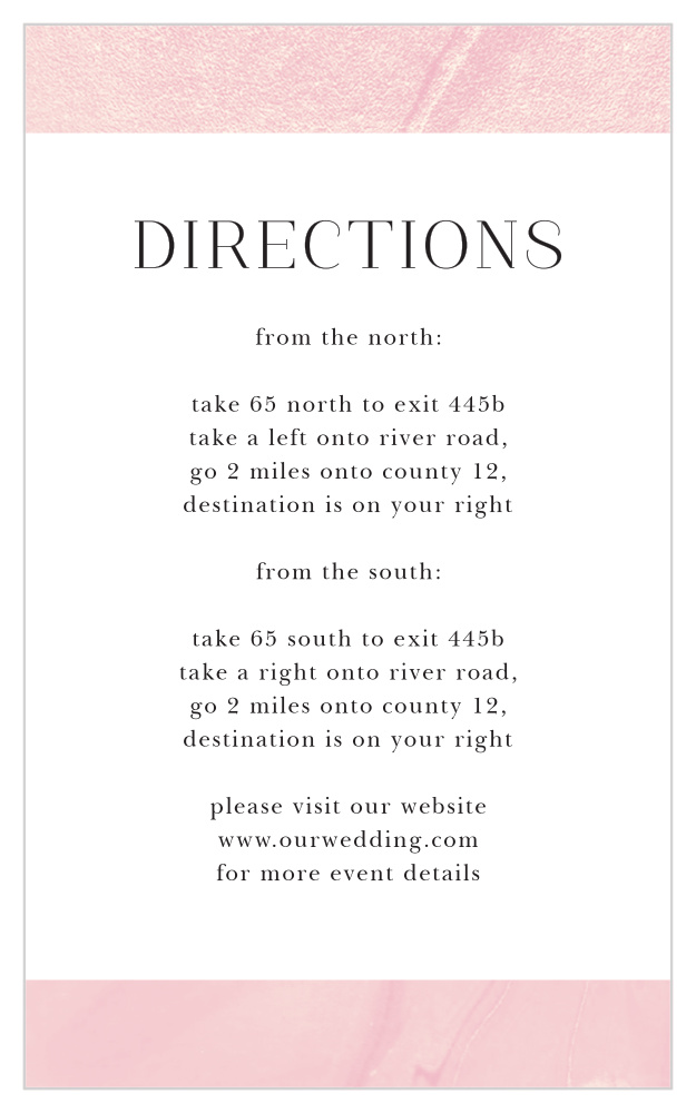Blushing Gold Direction Cards