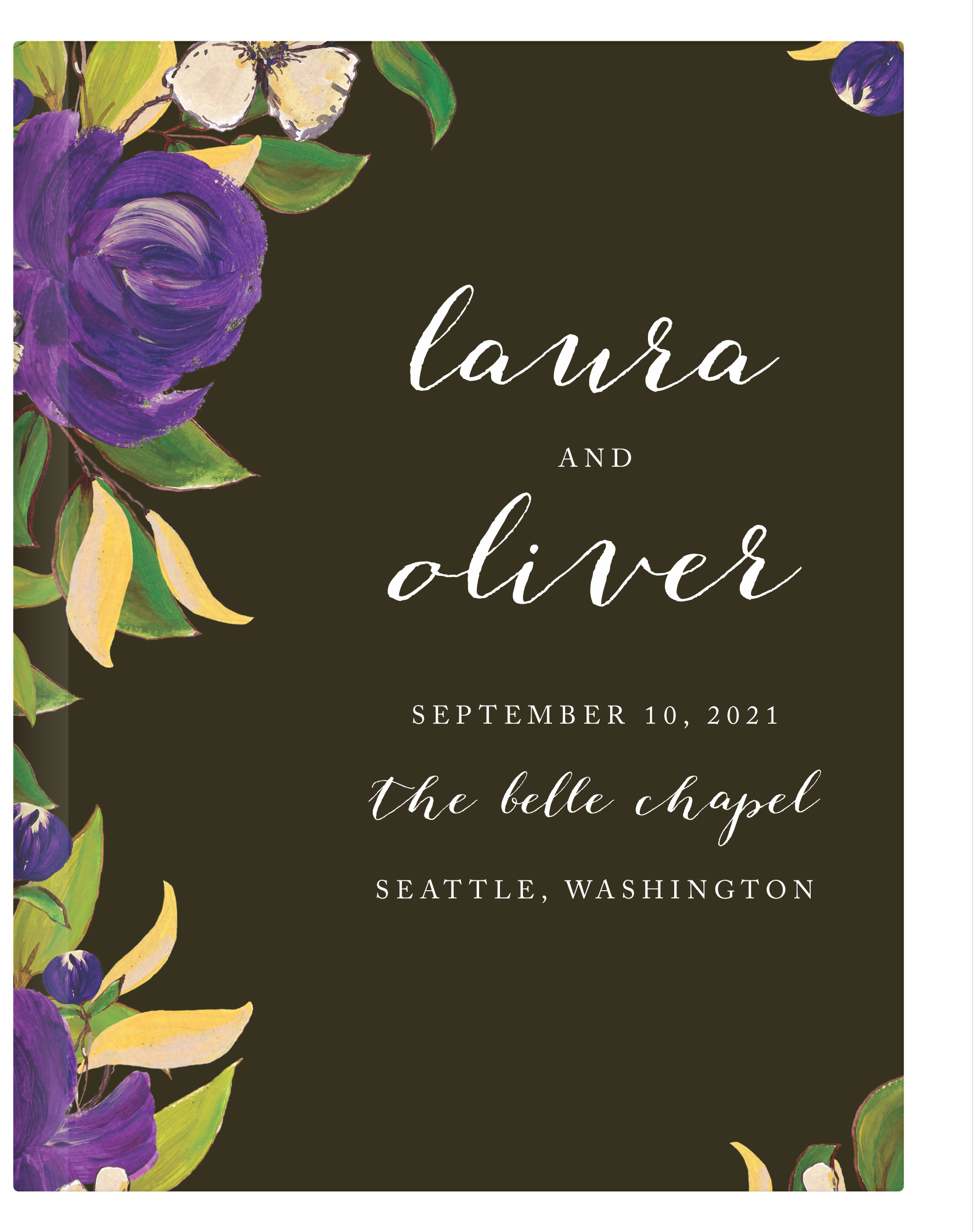 Purple Blooms Guest Book