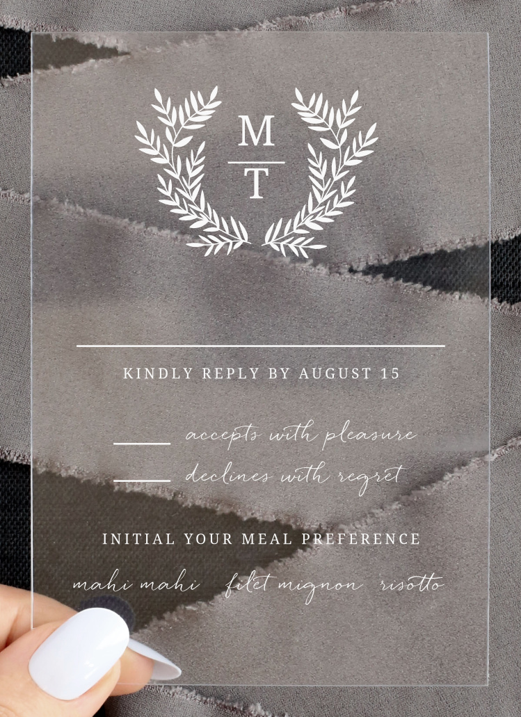 Botanical Monogram Clear Response Cards