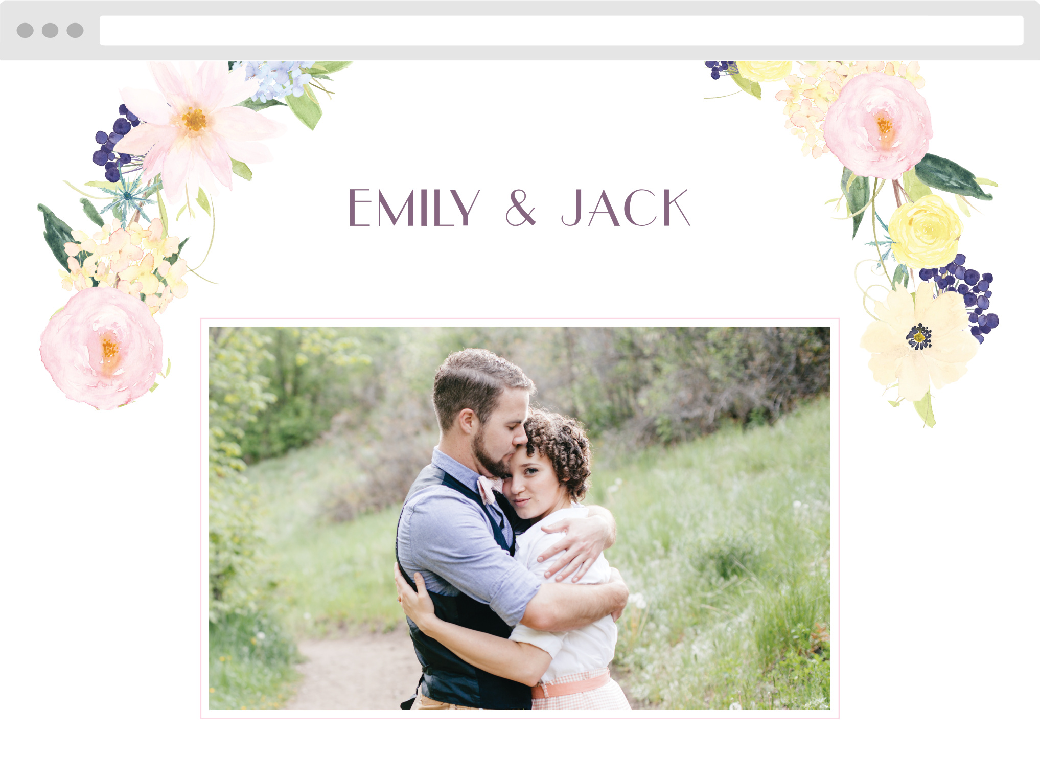 Spring Watercolors Wedding Website