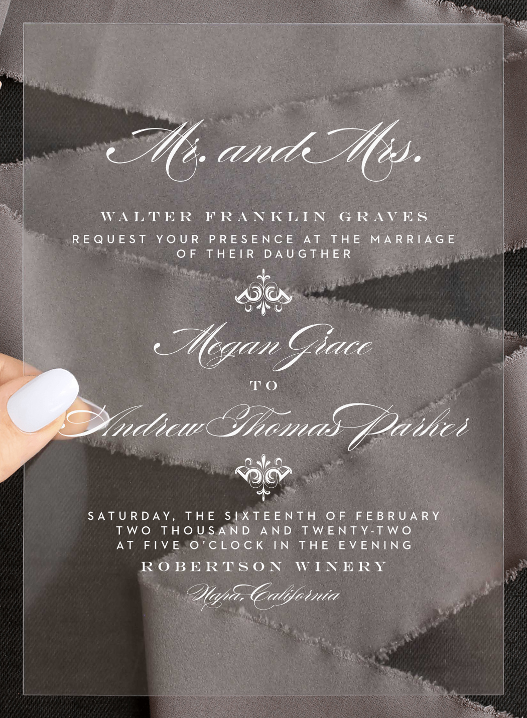 Scripted Elegance Clear Wedding Invitations